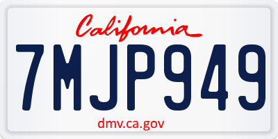 CA license plate 7MJP949