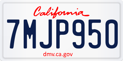 CA license plate 7MJP950