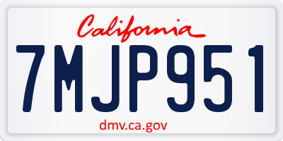 CA license plate 7MJP951