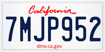 CA license plate 7MJP952