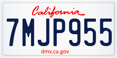 CA license plate 7MJP955