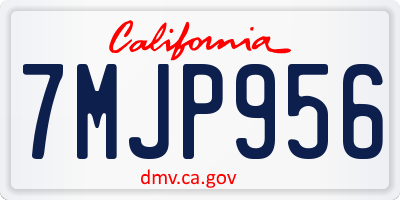 CA license plate 7MJP956