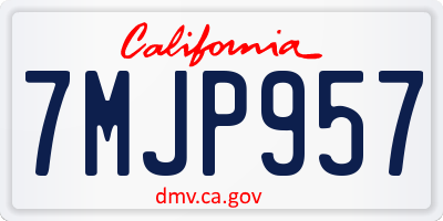 CA license plate 7MJP957