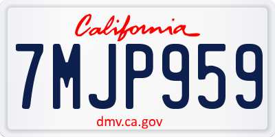 CA license plate 7MJP959