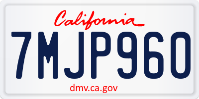 CA license plate 7MJP960