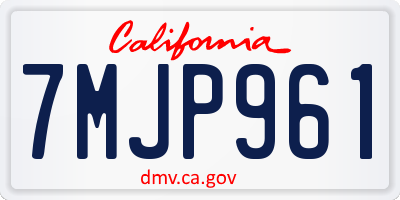 CA license plate 7MJP961