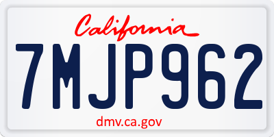 CA license plate 7MJP962