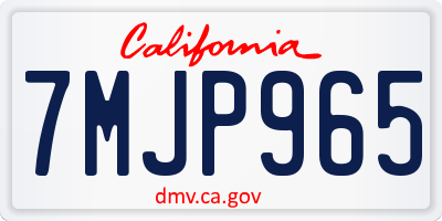 CA license plate 7MJP965