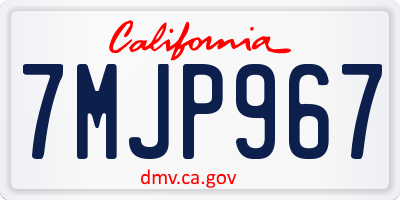 CA license plate 7MJP967