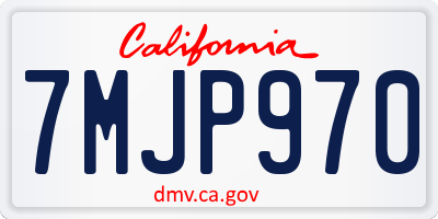 CA license plate 7MJP970