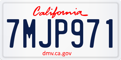 CA license plate 7MJP971