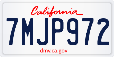 CA license plate 7MJP972