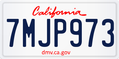 CA license plate 7MJP973