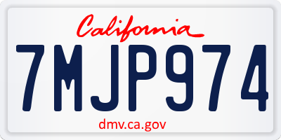 CA license plate 7MJP974