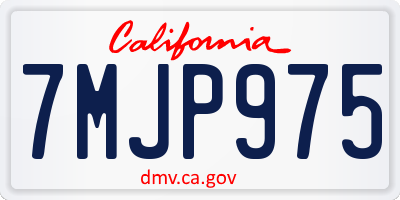 CA license plate 7MJP975