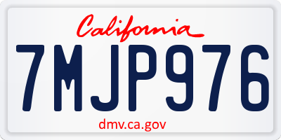 CA license plate 7MJP976