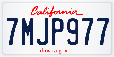 CA license plate 7MJP977