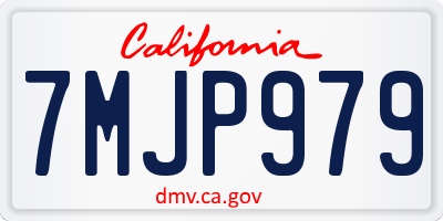 CA license plate 7MJP979