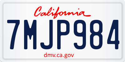 CA license plate 7MJP984