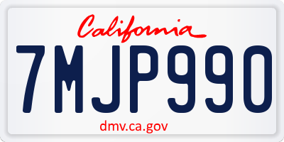 CA license plate 7MJP990