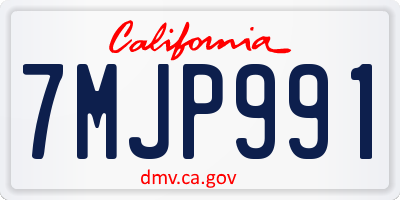 CA license plate 7MJP991