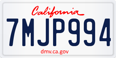 CA license plate 7MJP994