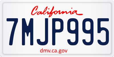 CA license plate 7MJP995