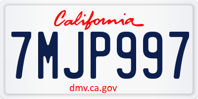 CA license plate 7MJP997