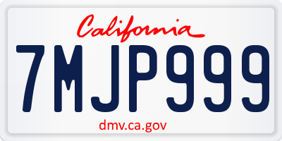 CA license plate 7MJP999