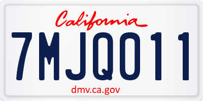 CA license plate 7MJQ011