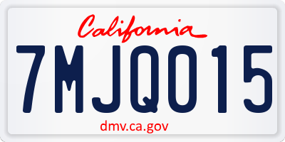 CA license plate 7MJQ015