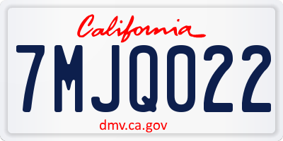 CA license plate 7MJQ022