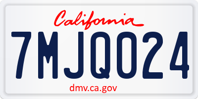 CA license plate 7MJQ024