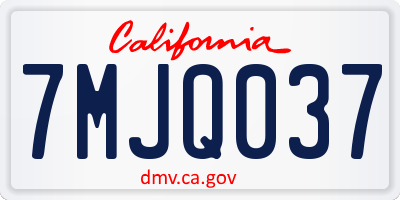 CA license plate 7MJQ037