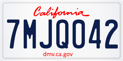 CA license plate 7MJQ042