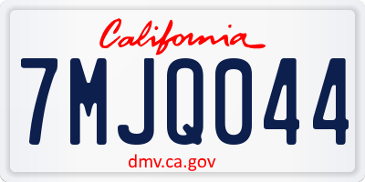 CA license plate 7MJQ044