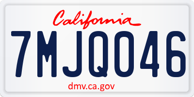 CA license plate 7MJQ046