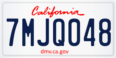 CA license plate 7MJQ048