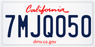 CA license plate 7MJQ050