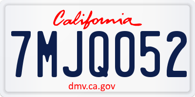 CA license plate 7MJQ052