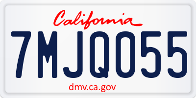 CA license plate 7MJQ055