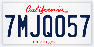 CA license plate 7MJQ057