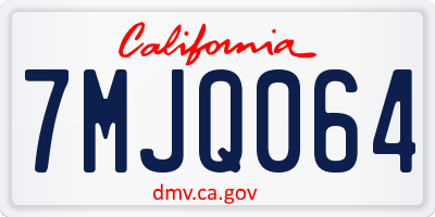 CA license plate 7MJQ064