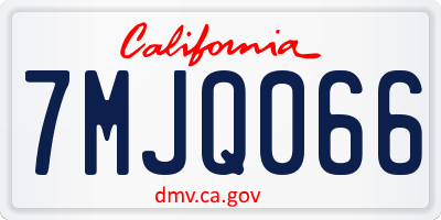 CA license plate 7MJQ066