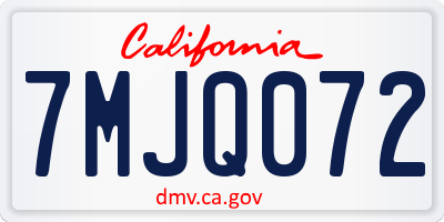 CA license plate 7MJQ072