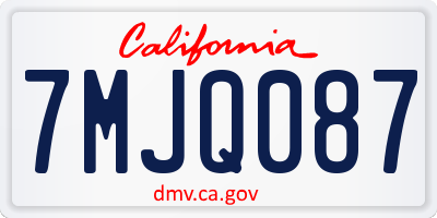 CA license plate 7MJQ087