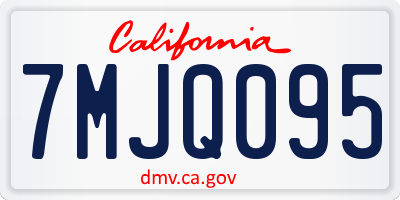 CA license plate 7MJQ095