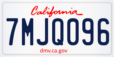 CA license plate 7MJQ096