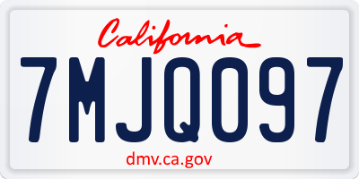CA license plate 7MJQ097