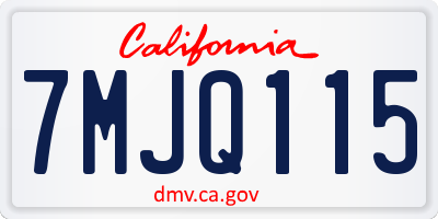 CA license plate 7MJQ115
